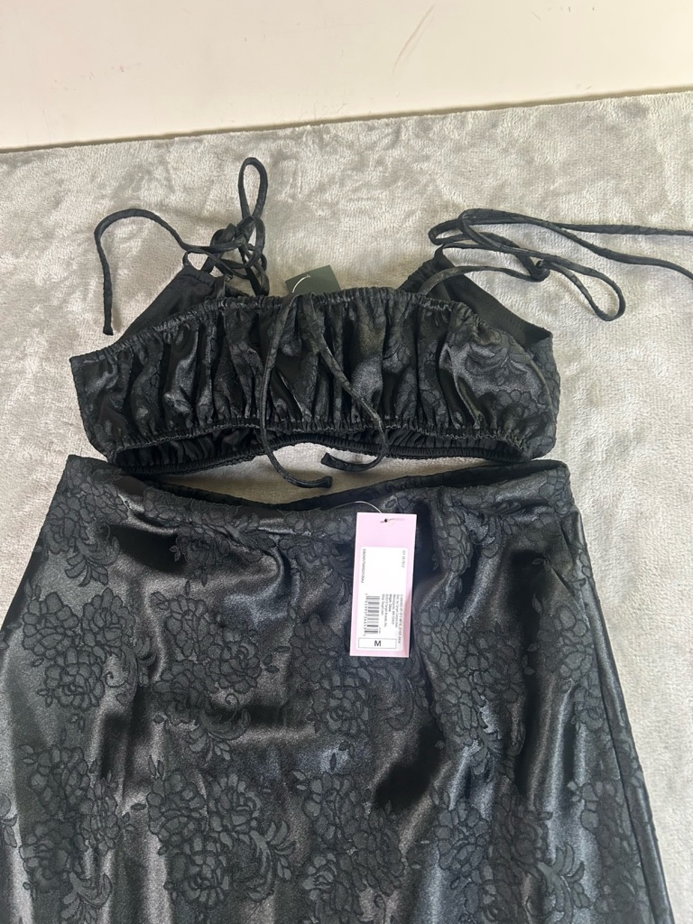 wild fable Black Textured Lace Bralette and skirt set NWT - Picture 10 of 16